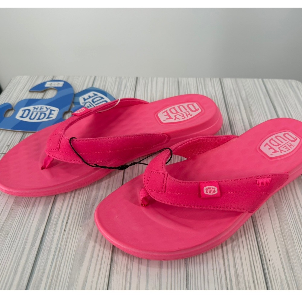 Hey Dude Christi Flip Flop‎ Electric Pink Women Sandals 41801-6QQ Size 8